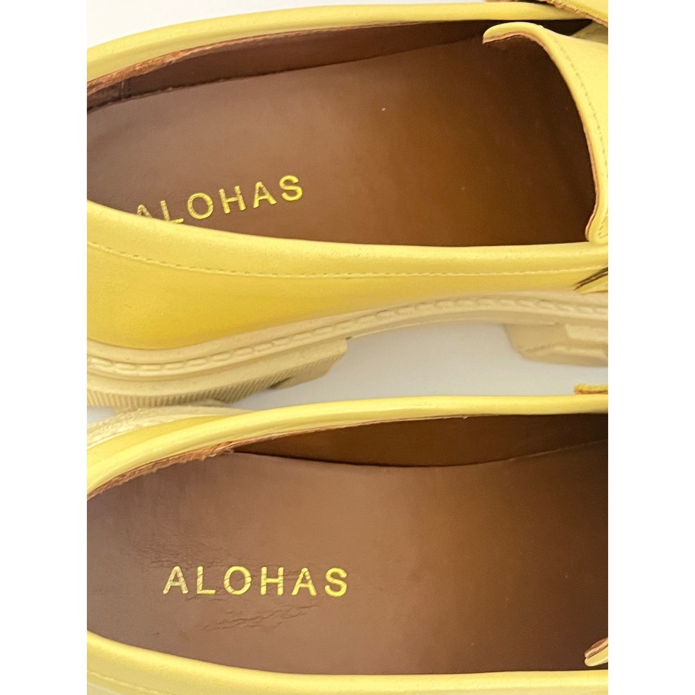 Alohas Trailblazer Leather Chunky Loafers in Mellow Yellow Size EU 39 US 8.5 - Picture 5 of 8